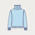 soft blue turtleneck sweater with ribbed trim image